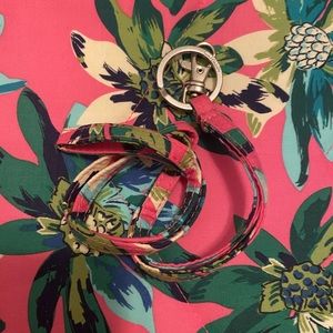 Vera Bradley Lanyard Pink and Green Palms